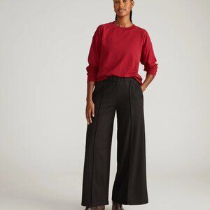 Universal Standard Pam Pintuck Wide Leg Ponte Pants Slate Pinstripe Sz L BNWT